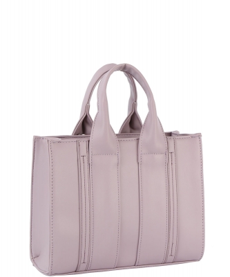 Fashion Faux Tote Satchel Bag GL-0131-M LAVENDER